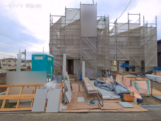 愛知県北名古屋市鍜治ケ一色村内西の新築戸建てシート写真 2026年6月8日撮影
