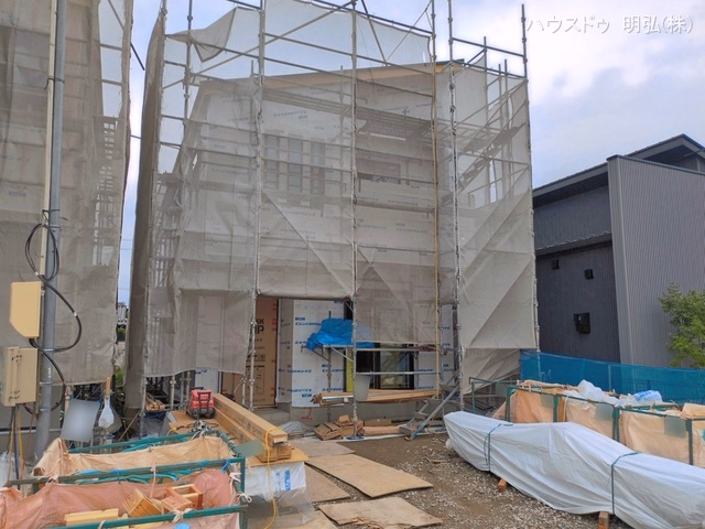 愛知県北名古屋市鍜治ケ一色村内西の新築戸建てシート写真 2026年6月8日撮影