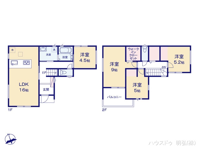 愛知県小牧市堀の内１丁目の新築戸建て 4LDK間取図 ※図面と異なる場合は現況を優先