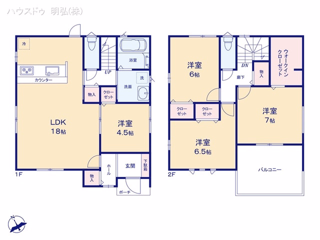 愛知県江南市今市場町秋津の新築戸建て 4LDK間取図 ※図面と異なる場合は現況を優先