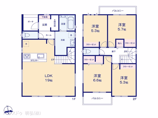新築戸建て 小牧市第5東 1号地 間取図