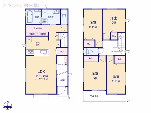 北名古屋市高田寺砂場（戸建）B 間取図