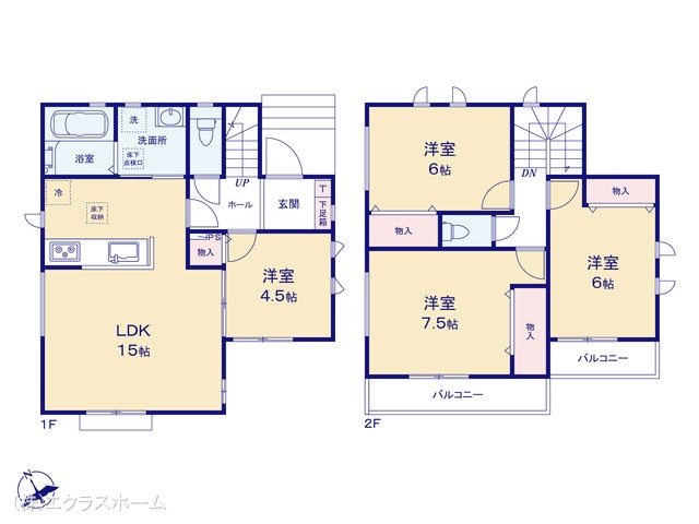 埼玉県春日部市増富の新築戸建て 4LDK間取図 ※図面と異なる場合は現況を優先