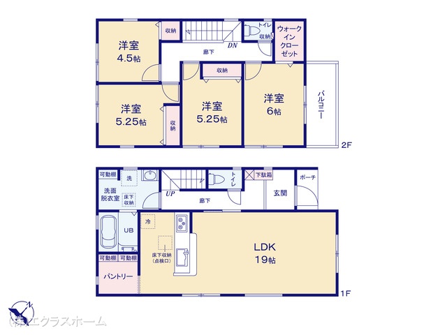 埼玉県春日部市下蛭田の新築戸建て 4LDK間取図 ※図面と異なる場合は現況を優先