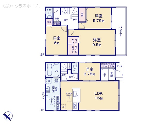 埼玉県春日部市下蛭田の新築戸建て 4LDK間取図 ※図面と異なる場合は現況を優先