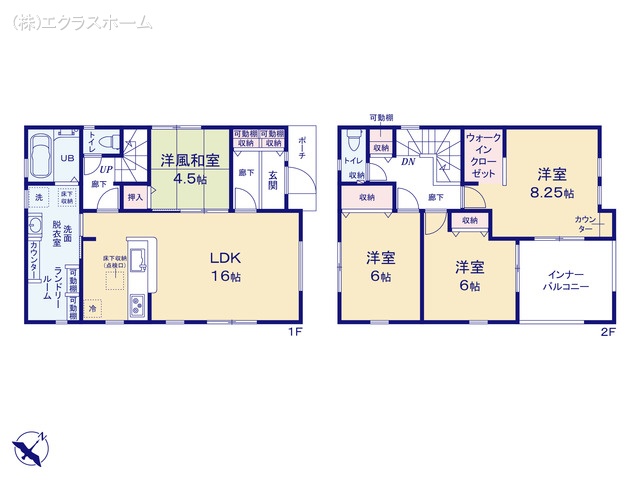 埼玉県春日部市下蛭田の新築戸建て 4LDK間取図 ※図面と異なる場合は現況を優先