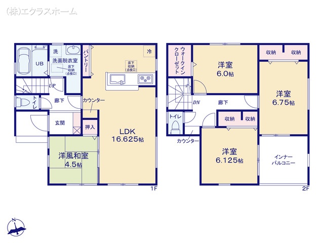 埼玉県春日部市小渕の新築戸建て 4LDK間取図 ※図面と異なる場合は現況を優先