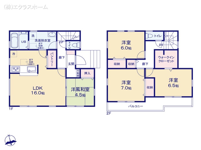 埼玉県春日部市小渕の新築戸建て 4LDK間取図 ※図面と異なる場合は現況を優先