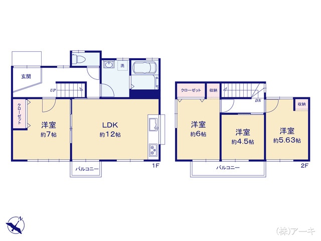 愛知県東海市荒尾町奥曽山の中古戸建て 4LDK間取図 ※図面と異なる場合は現況を優先