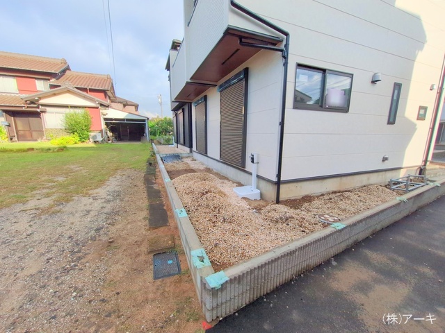 愛知県知多市八幡字荒井の新築戸建て外構写真 2025年10月15日撮影