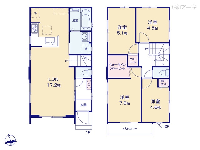 愛知県大府市森岡町５丁目の新築戸建て 4LDK間取図 ※図面と異なる場合は現況を優先