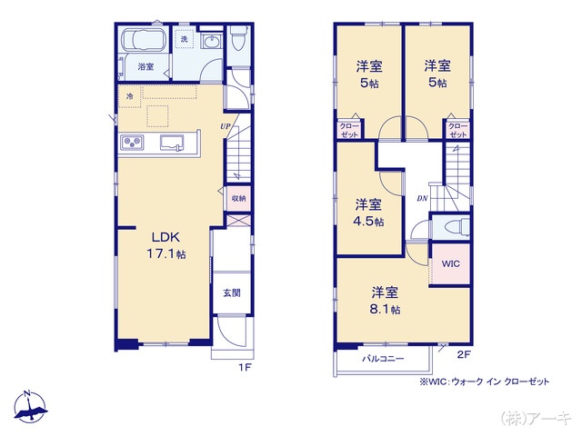 愛知県大府市森岡町５丁目の新築戸建て 4LDK間取図 ※図面と異なる場合は現況を優先