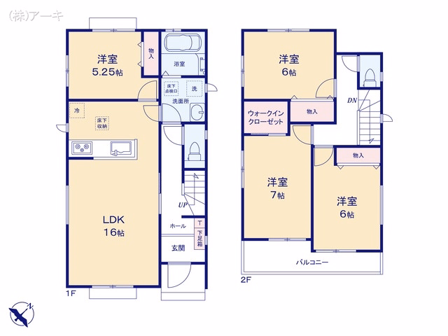 新築戸建て 大府市米田町4丁目55番 A号棟 間取図