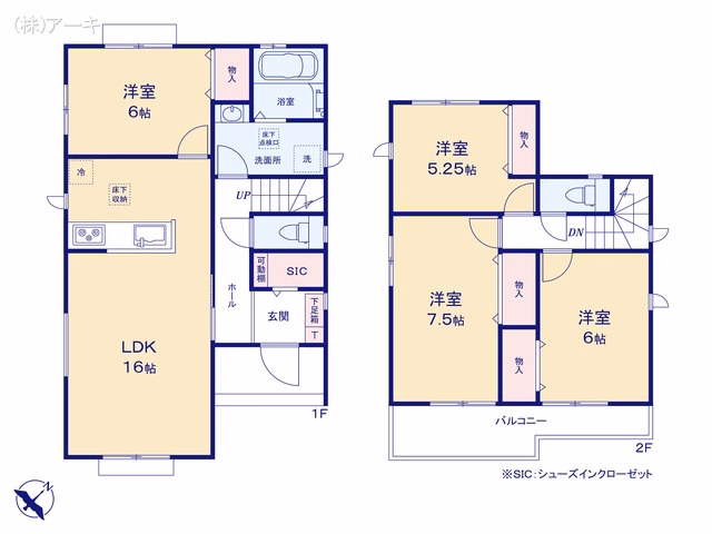 新築戸建て 大府市米田町4丁目55番 C号棟 間取図