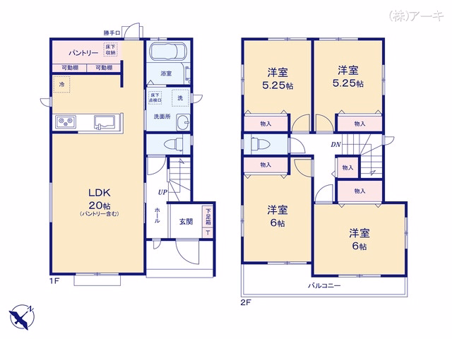 新築戸建て 大府市米田町4丁目55番 D号棟 間取図