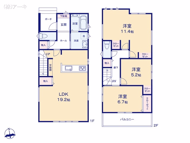 新築戸建て 大府市第1横根町石丸 1号地 間取図