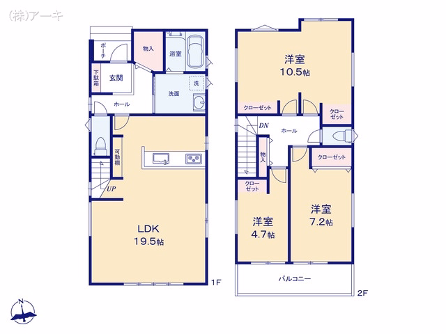 新築戸建て 大府市第1横根町石丸 2号地 間取図