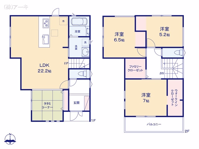 新築戸建て 東海市第2荒尾町奥曽山 1号棟 間取図