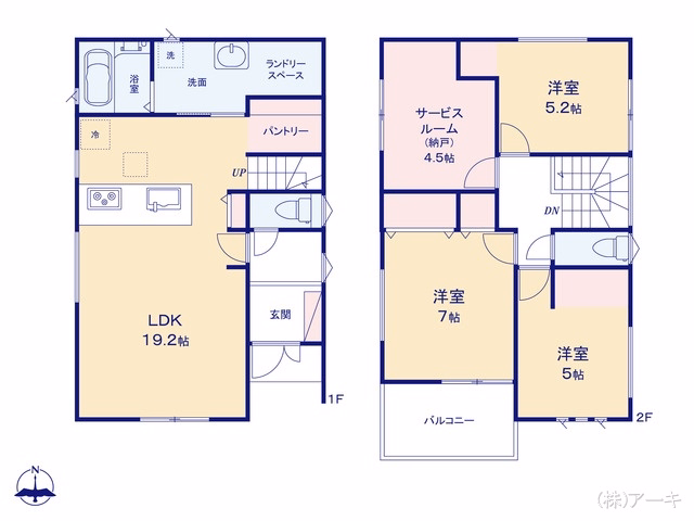 新築戸建て 東海市第2荒尾町奥曽山 2号棟 間取図
