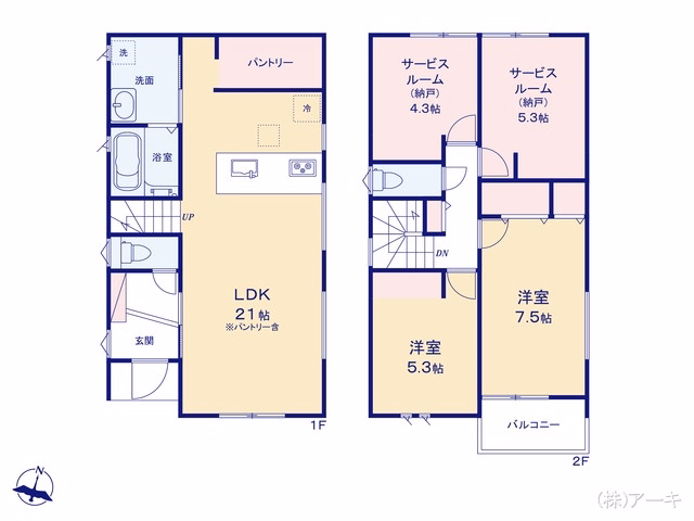 新築戸建て 東海市第1加木屋町唐畑 間取図