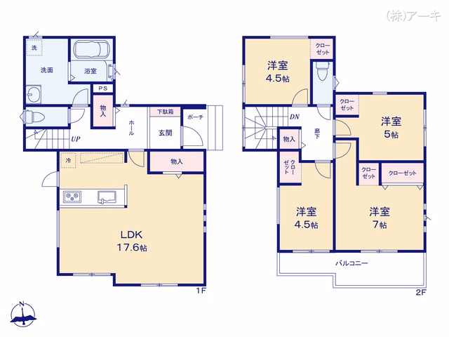 新築戸建て 東海市第1名和町岡前 2号地 間取図