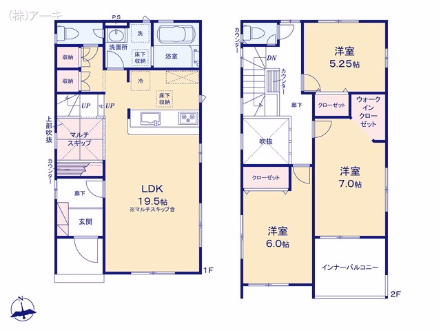新築戸建て 大府市北山町3丁目 2号棟 間取図