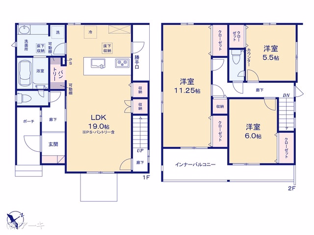 新築戸建て 知多市つつじが丘3丁目（5-1） 2号棟 間取図