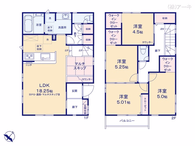 新築戸建て 知多市八幡曽山 1号棟 間取図