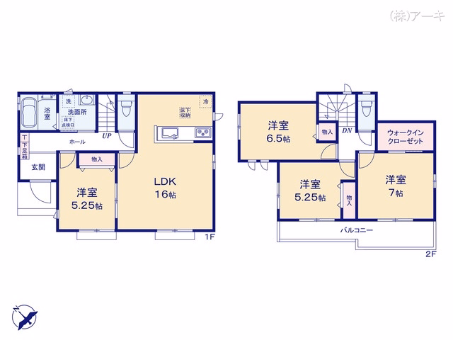 知多市新知字南新生（戸建）E 間取図