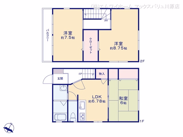 中古戸建て 名古屋市中川区月島町9-17 間取図