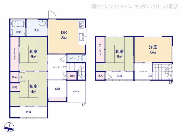 中古戸建て 豊明市栄町九左山 間取図