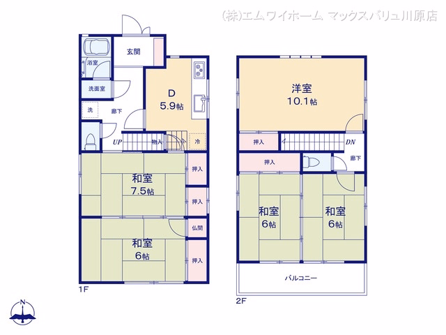 北名古屋市六ツ師道毛 間取図