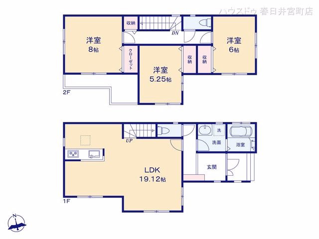 中古戸建て 小牧市新町1丁目 間取図