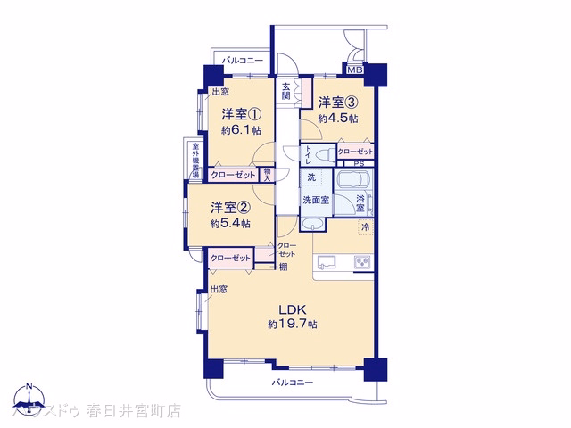 中古マンション ライオンズマンション春日井 間取図