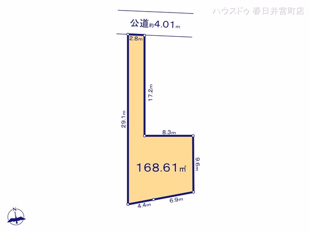 土地 春日井市上条町8丁目108番 H区画 区画図