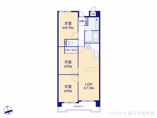 中古マンション 宝マンション小牧 間取図