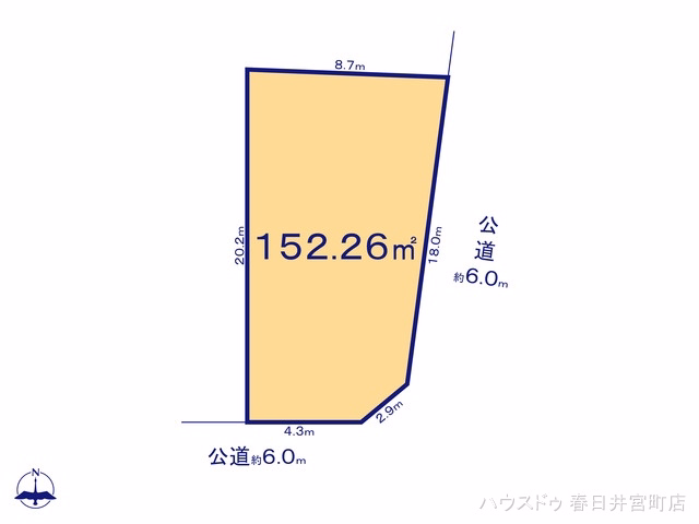 土地 春日井市白山町六丁目 1号地 区画図