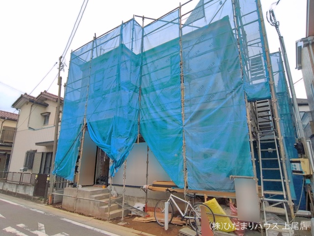 埼玉県上尾市二ツ宮の新築戸建てシート写真 2026年4月6日撮影