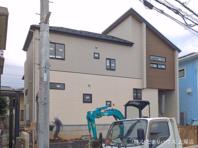 埼玉県上尾市大字小泉の新築戸建て外構写真 2026年6月25日撮影