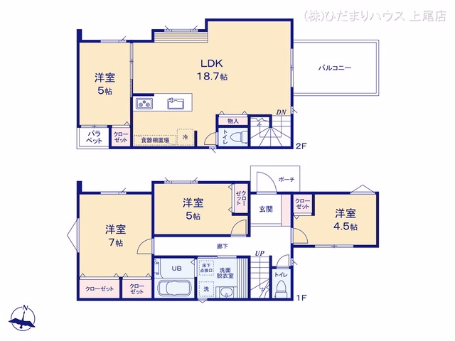 新築戸建て さいたま市北区奈良町079 1号棟 間取図