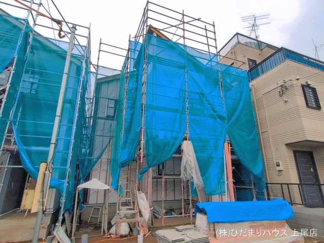 埼玉県上尾市本町5丁目の新築戸建てシート写真 2026年4月6日撮影