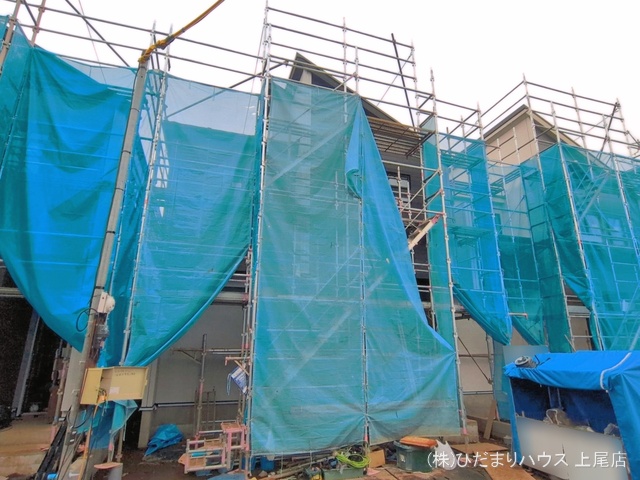埼玉県上尾市本町５丁目の新築戸建てシート写真 2026年4月6日撮影