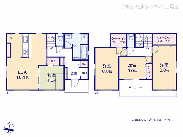 中古戸建て 上尾市大字平塚 間取図