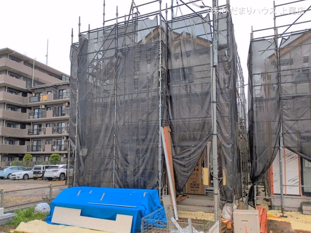 埼玉県上尾市大字上の新築戸建てシート写真 2026年6月7日撮影