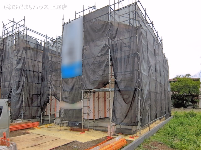 埼玉県上尾市大字上の新築戸建てシート写真 2026年6月7日撮影