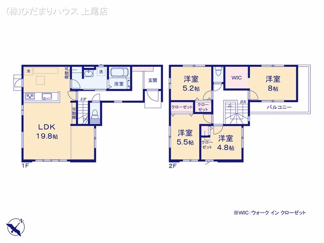 上尾市中妻5丁目（戸建）01 間取図