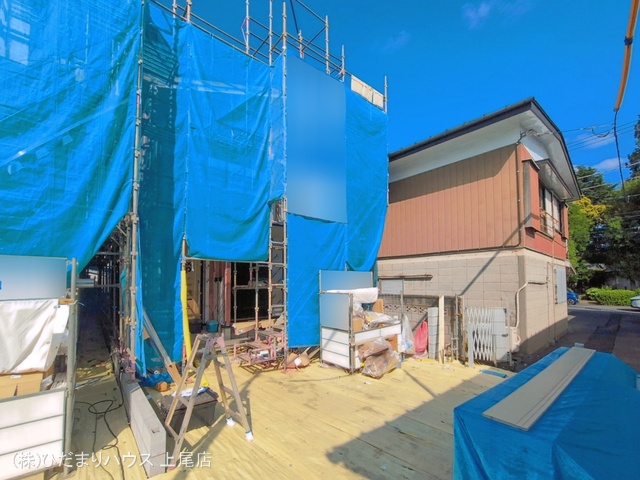 埼玉県上尾市愛宕２丁目の新築戸建てシート写真 2026年6月9日撮影