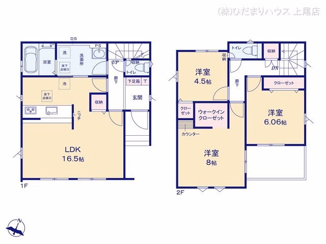 上尾市井戸木2丁目（戸建）01 間取図