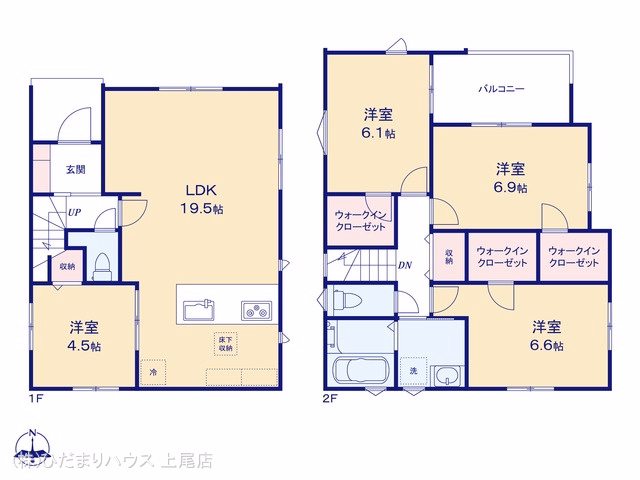 新築戸建て さいたま市北区日進町21378　1棟 1号棟 間取図