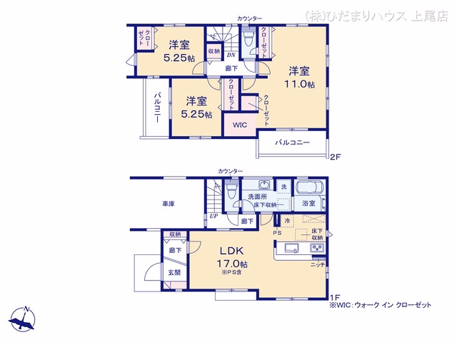上尾市今泉2丁目（戸建）01 間取図